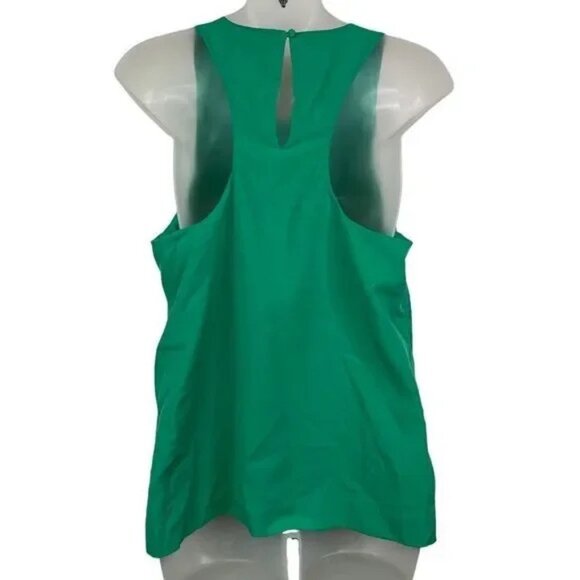 BANANA REPUBLIC WOMEN'S GREEN SLEEVELESS LINED BLOUSE WITH SIDE-SLITS SMALL - Picture 2 of 6